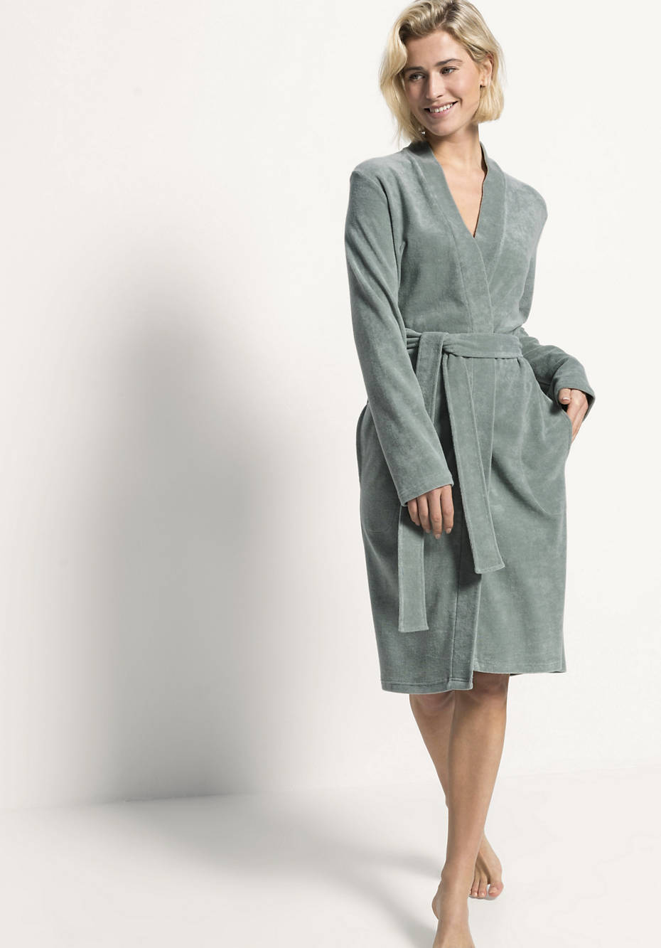 Wellness-Bademantel aus reinem Bio-Frottee-Jersey