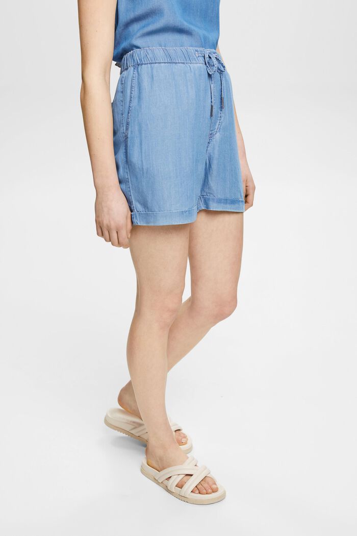 Aus TENCEL™: Shorts in Denimoptik