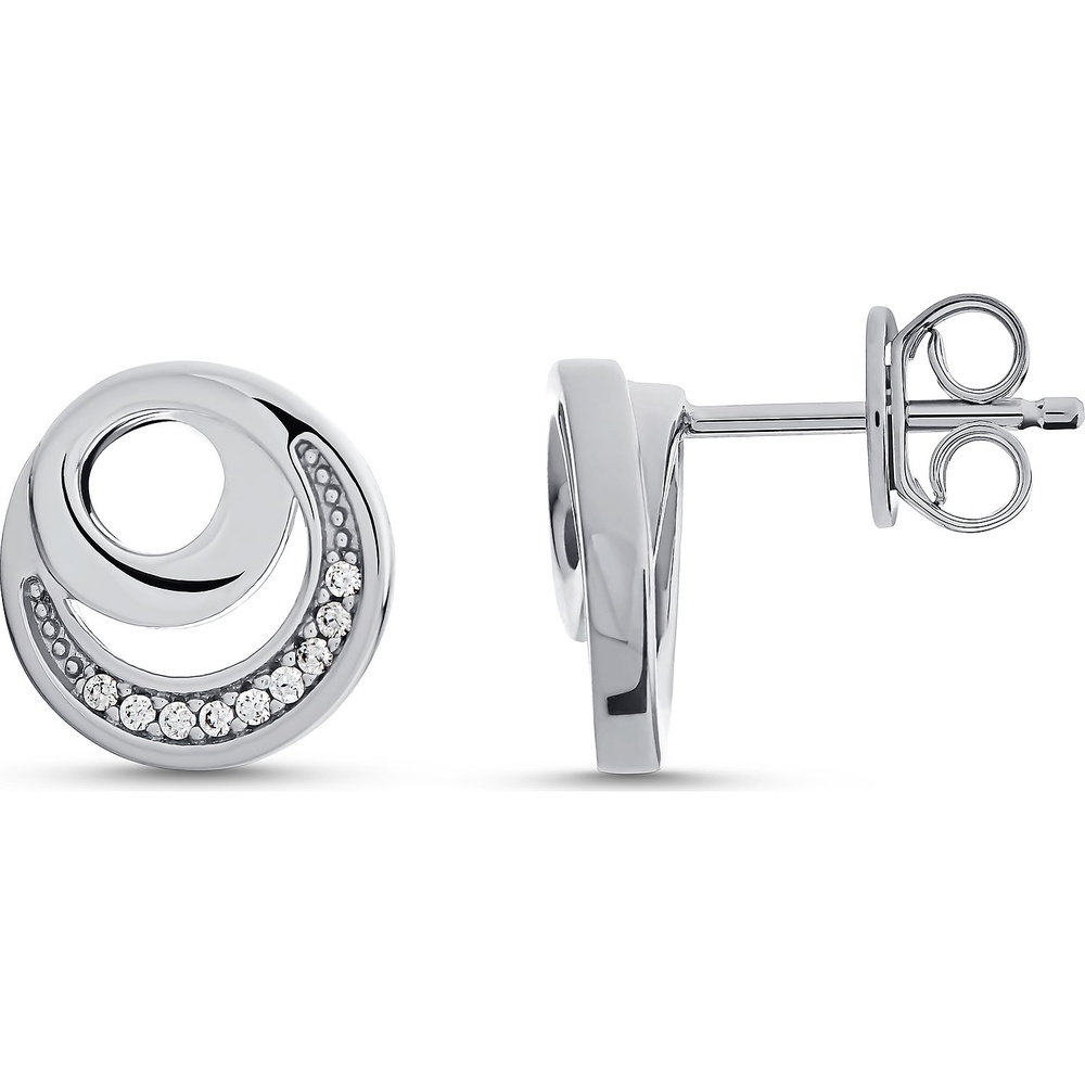 Jette Boucles d'oreilles à fermoir à poussette 925 Argent rhodié Boucles d'oreilles