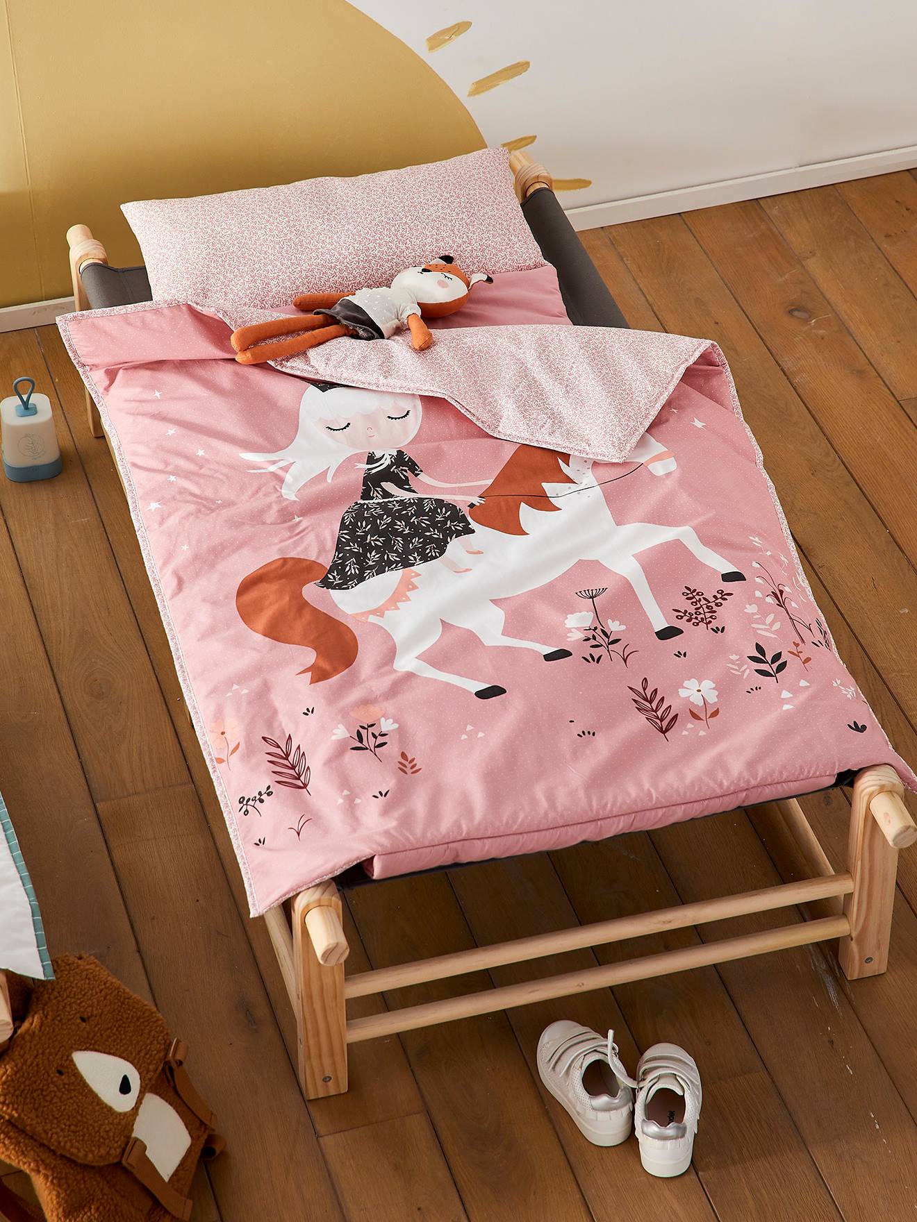 Vertbaudet Kinder Schlafsack MINILI NATURPRINZESSIN Oeko-Tex, personalisierbar - rosa