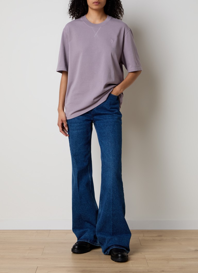 Tricou AMI Paris din bumbac organic cu logo brodat