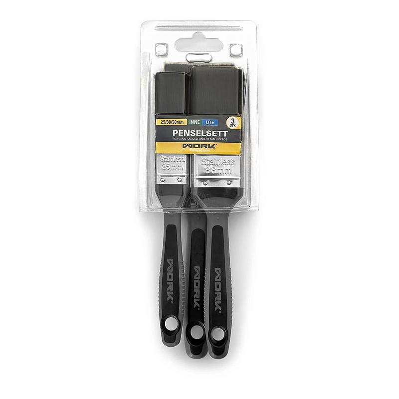 Work Basic Penselsett Work 3-pk 2,5/3,8/5 cm