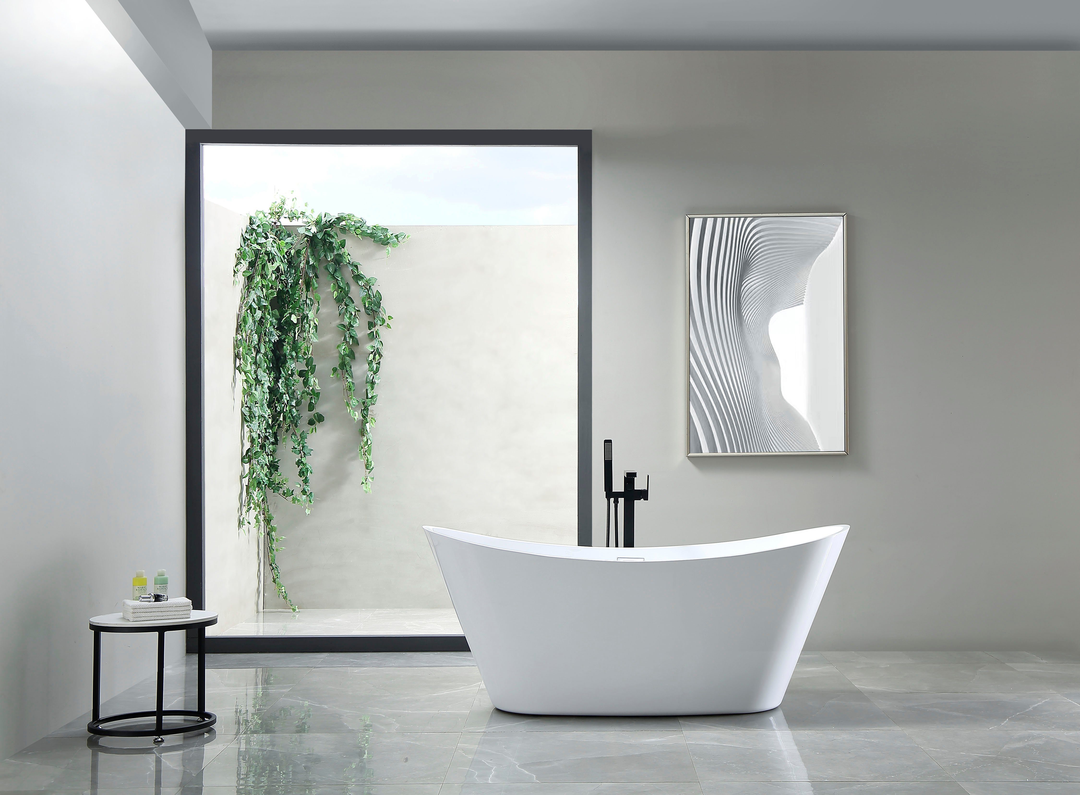 welltime Badewanne Lagos, freistehend, aus hochwertigem Sanitäracryl, mit Pop Up Ventil