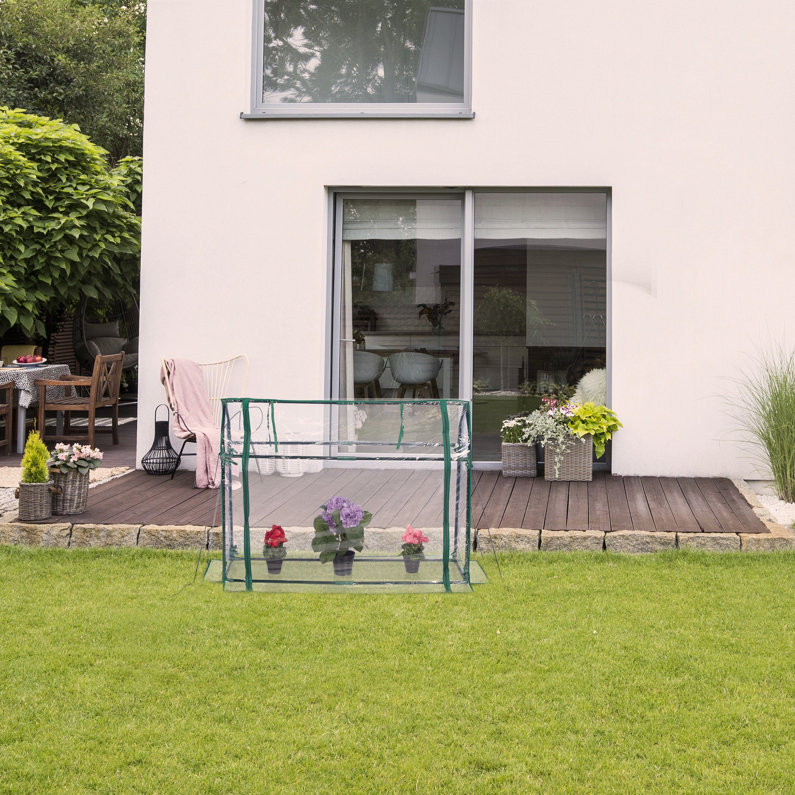 relaxdays Foliengewächshaus Foliengewächshaus PVC