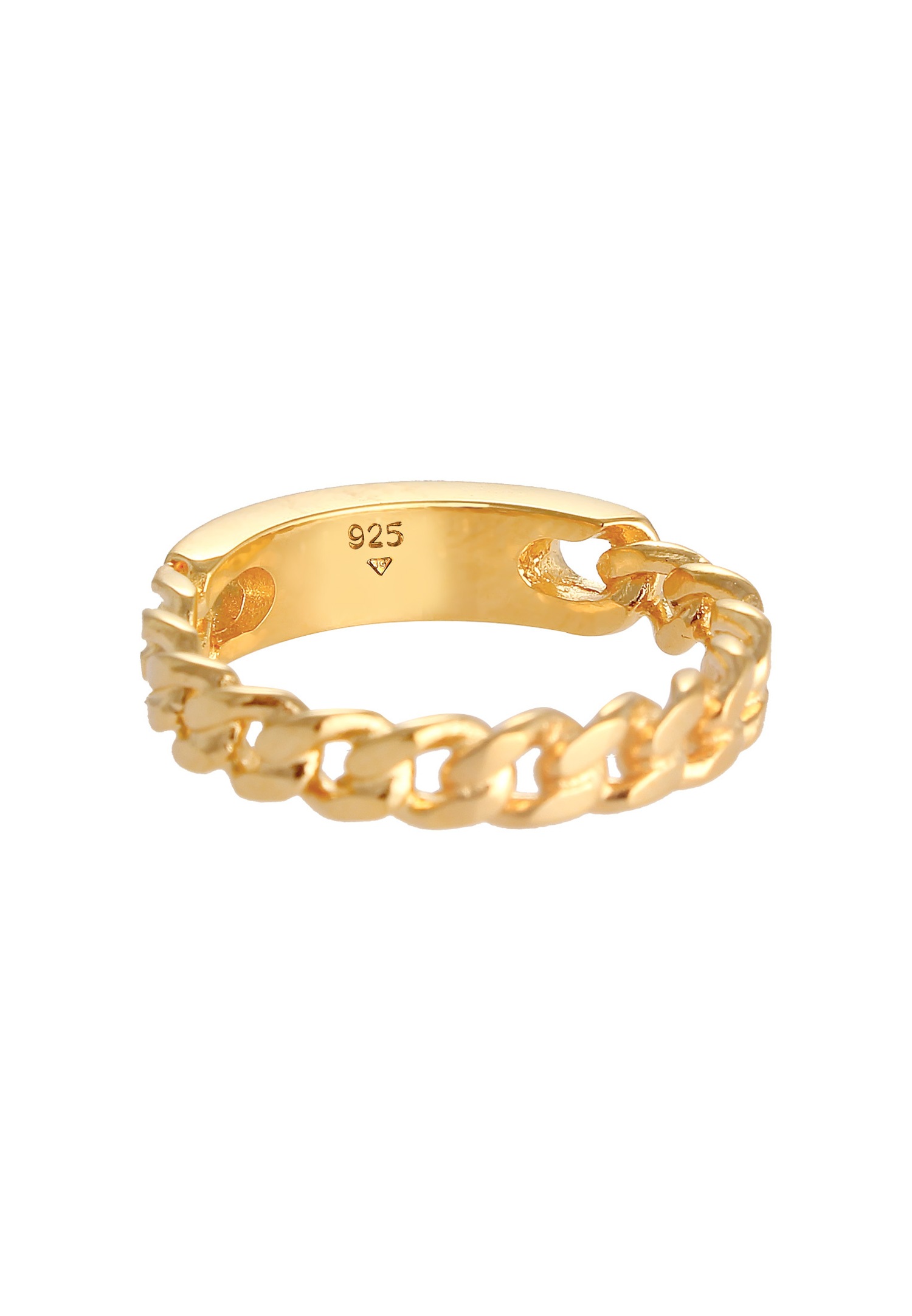 Elli Bandring Platte Panzer Kette 925 Silber
