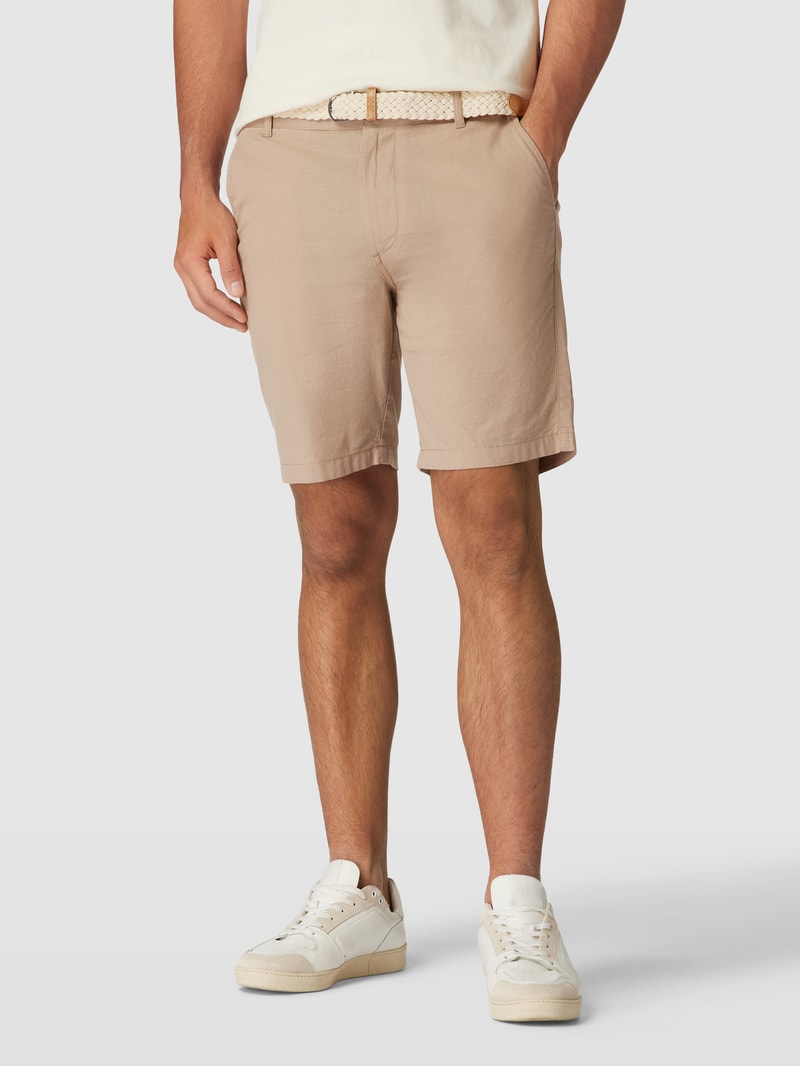 Bermudas mit Stoffgürtel in beige