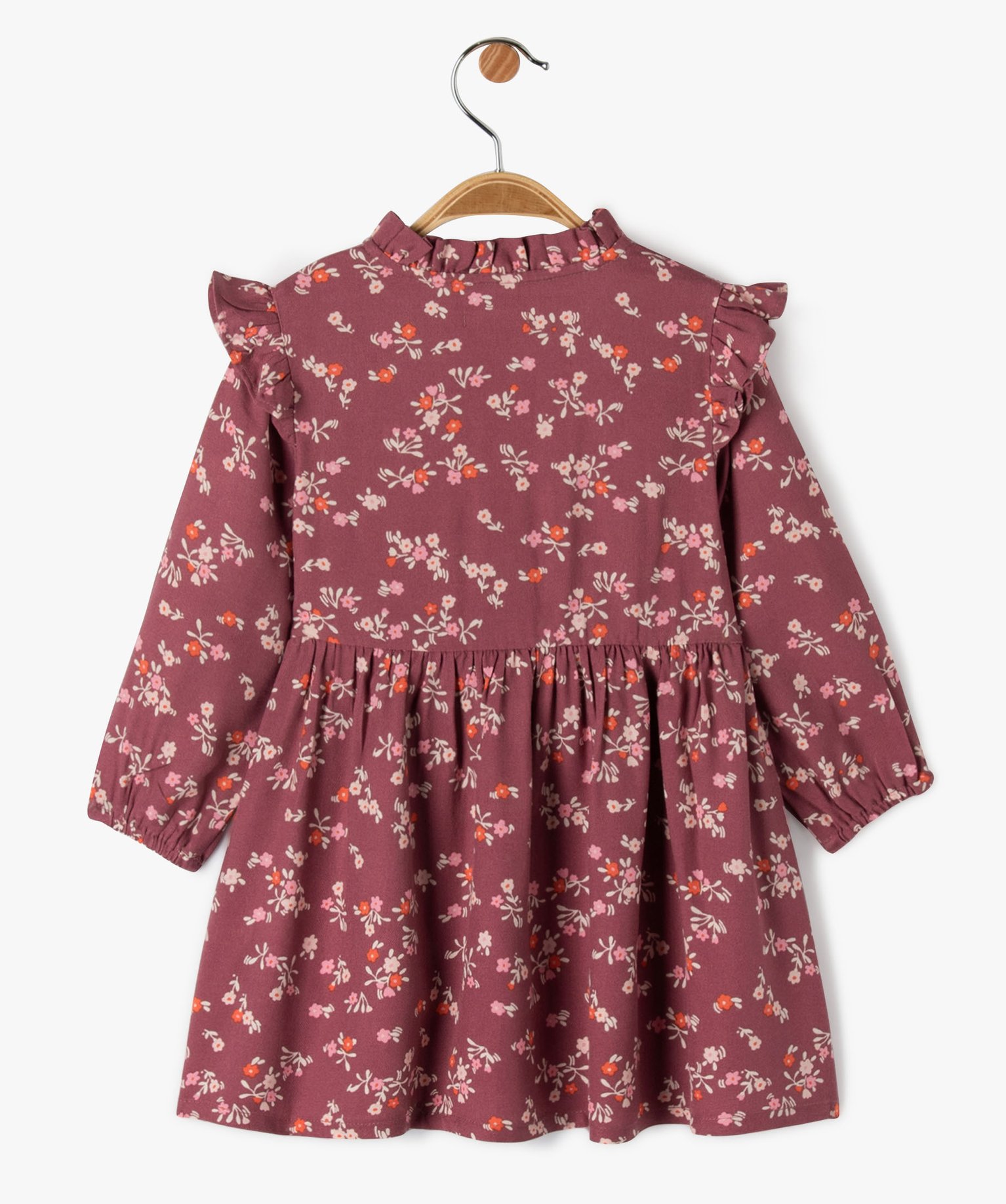 Robe bébé fille à manches longues à motifs fleuris rose | GEMO