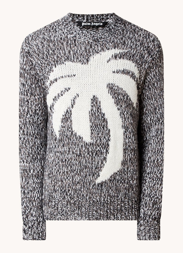 Palm Angels Chunky knitted sweater in wool blend with knitted pattern