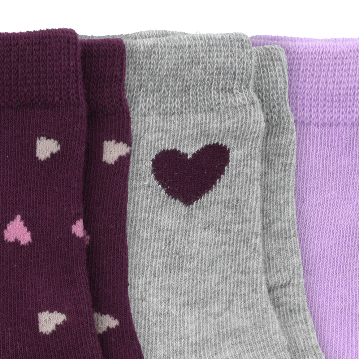 3 Paar Baby Socken mit Herzchen-Motiven