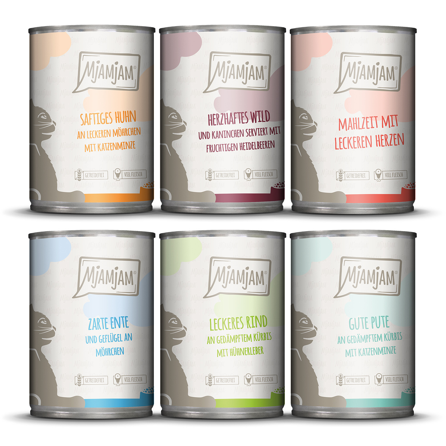 MjAMjAM Nassfutter MjAMjAM 6x400g Mixpaket 3