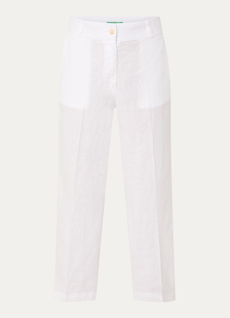 Pantaloni cropped in lino a vita alta e gamba dritta di Benetton
