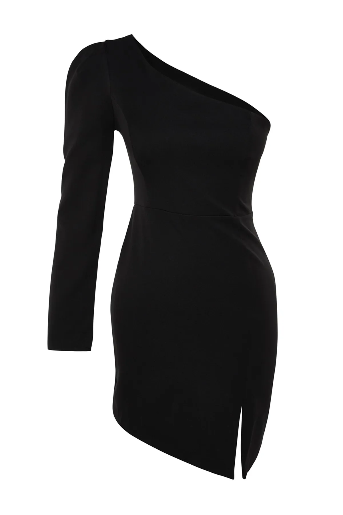 Trendyol Collection  Schwarzes, tailliertes, gewebtes, elegantes Abendkleid TPRAW24EL00094