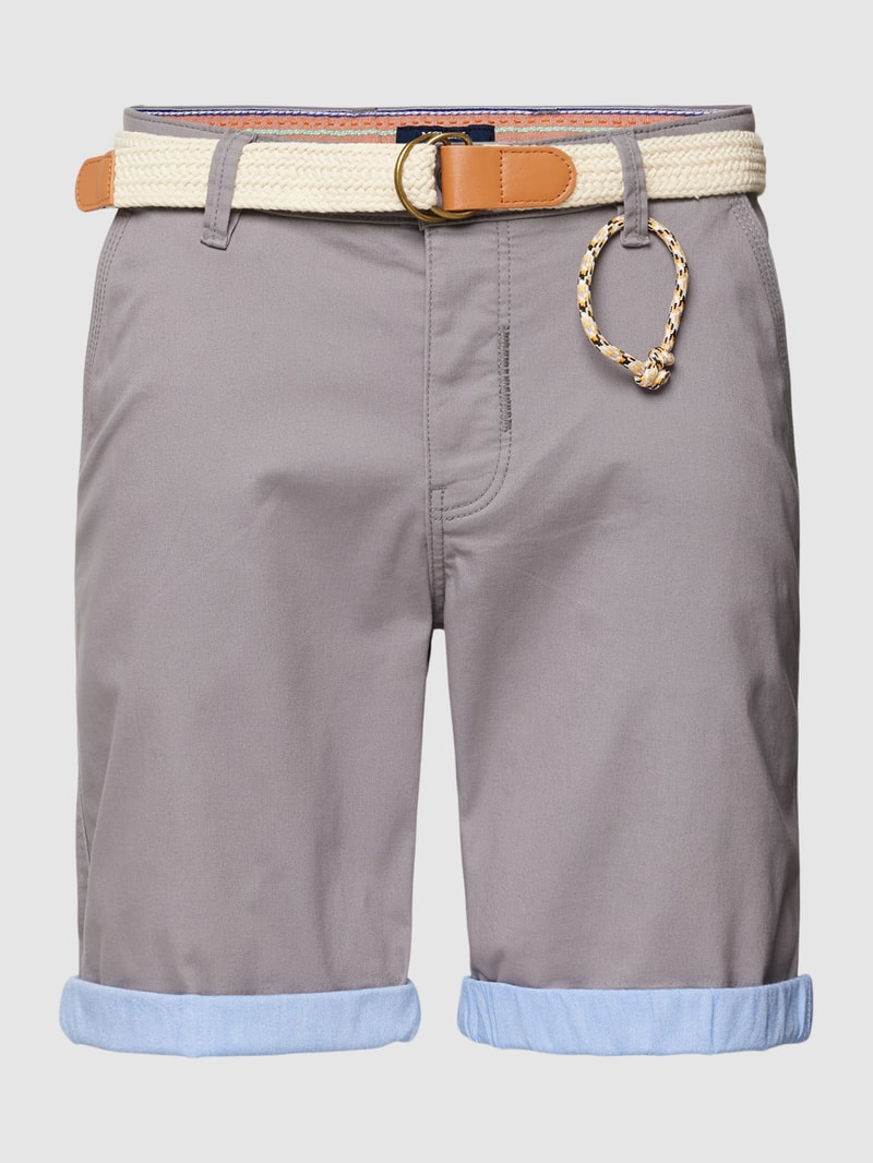 Chinoshorts mit französischen Eingrifftaschen in graphit