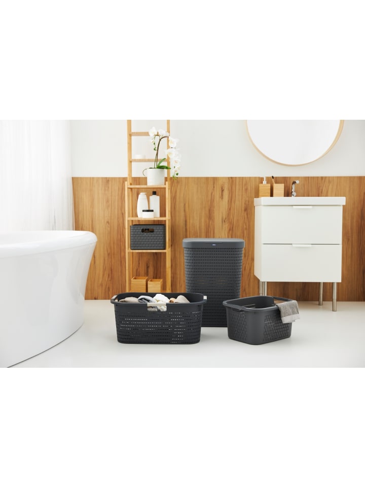 Rotho Wäschebox 40L COUNTRY - ergonomische Wäschebox aus Kunststoff  in Anthrazit günstig kaufen onesize