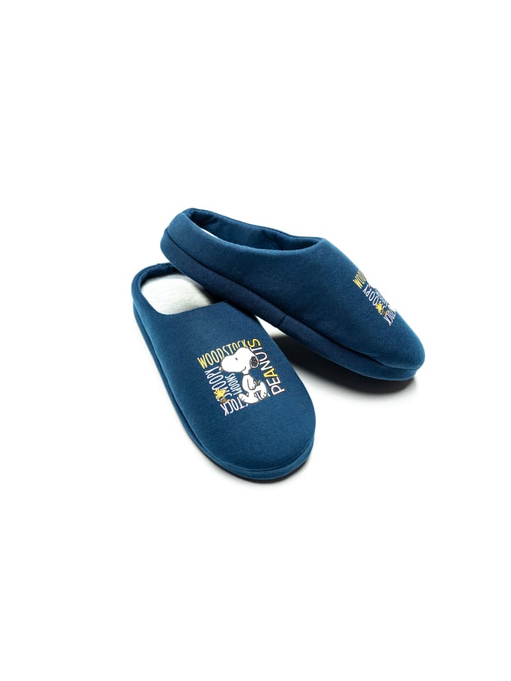 Snoopy The Peanuts Snoopy Hausschuhe Puschen Slipper Pantoffeln in blau günstig kaufen