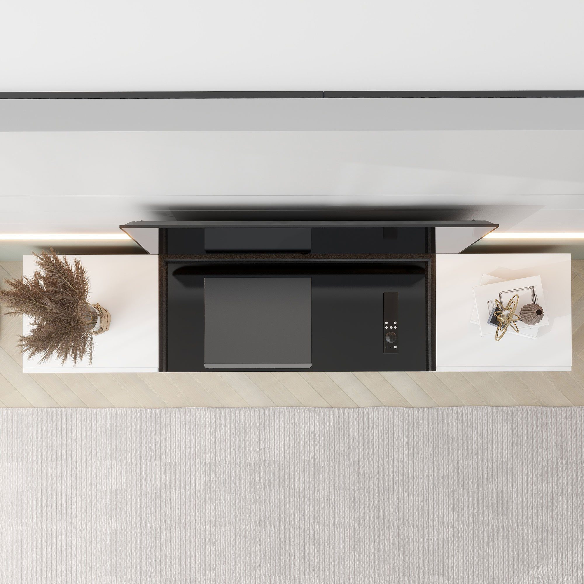 REDOM TV-Schrank (Fernsehtsich, mit verstellbaren Einlegeböden) TV-Schrank, Fernsehtsich, mit 2 Scharniertüren und 1 Schublade