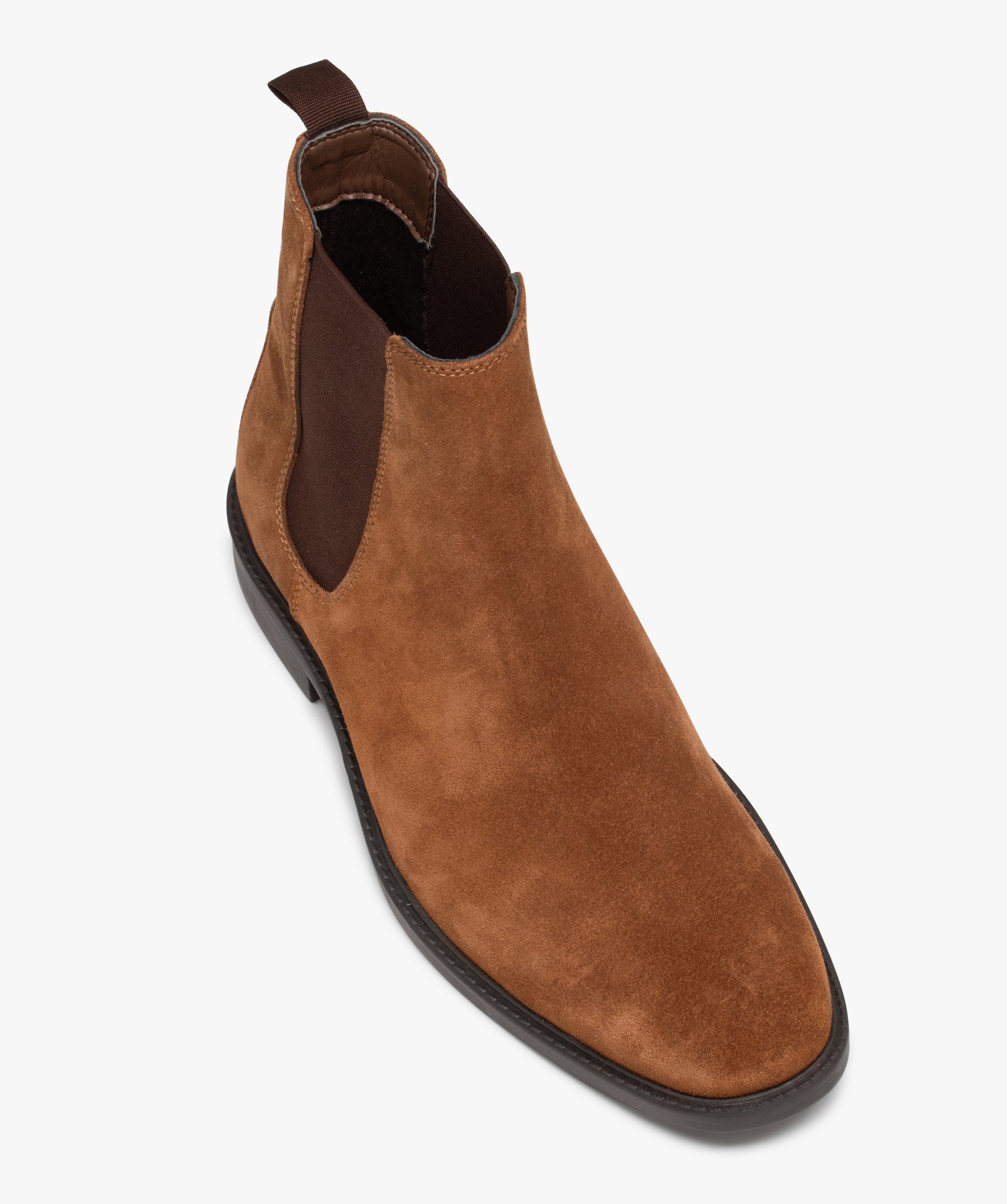 Boots homme dessus en cuir velours uni - Taneo cognac | GEMO