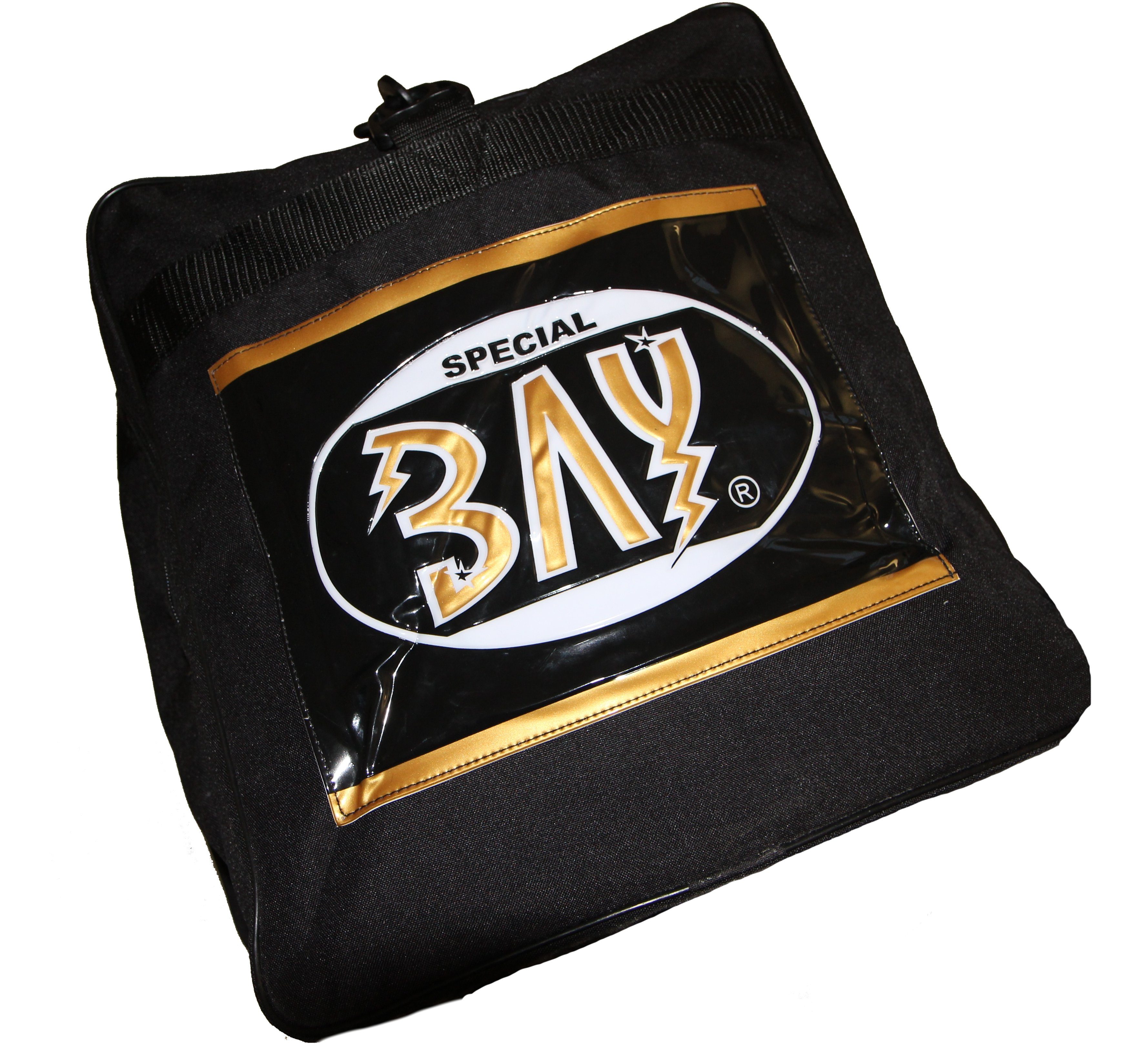 BAY-Sports Sporttasche Let´s Fight Trainingstasche Sport groß 80cm Kampfsport Kickboxen MMA (Nylon wasserabweisend, Gold Emblem), 100 Liter, Edles Präge Logo Embossed, XXL, Muay Thai, Fighting Wear