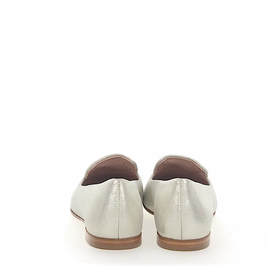Giuseppe Zanotti - Loafer DALIA Kalbsleder Veloursleder Finished Logo Schmuckstein beige silber - beige