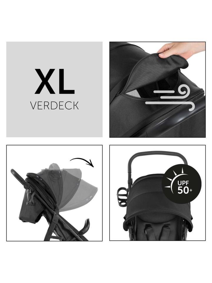 Hauck Buggy Rapid 4D (bis 25 kg) - XL Verdeck & All-Terrain in schwarz günstig kaufen onesize