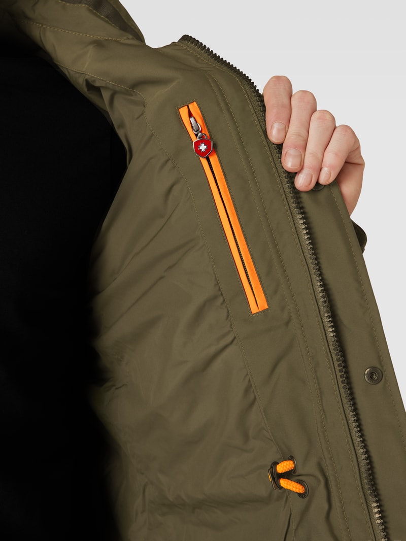 Funktionsjacke mit Stehkragen in olivgrün