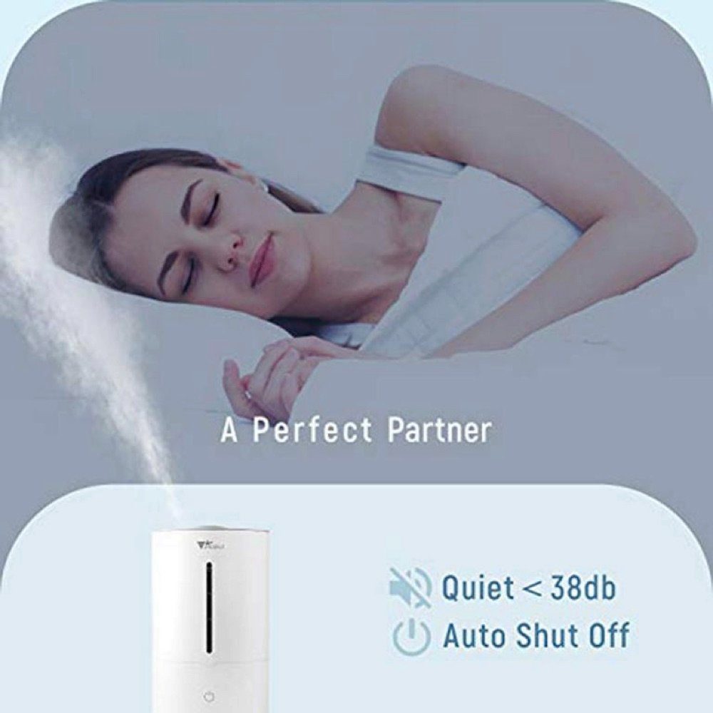 Amzdeal Luftbefeuchter HTJ-2195, 4,00 l Wassertank, ≤38dB Geräuschniveau, 3 stufiger elektrischer Raumbefeuchter