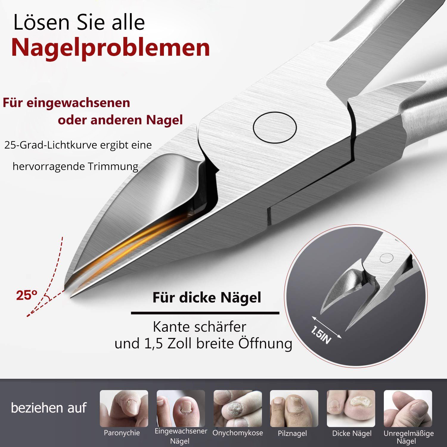 Ailiebe Design Nagelknipser-Set, 6-tlg., Edelstahl