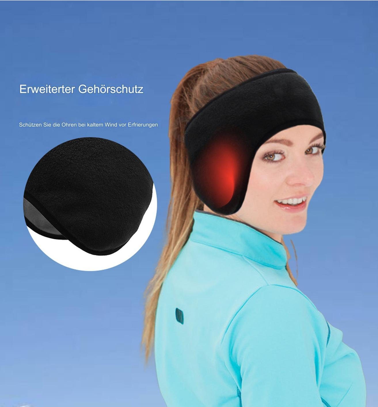 HOHEA H Haarband Thermo-Strick-Ohr-Stirnband, wendbares Stirnband, 1-tlg., Winter-Stirnbänder für Männer, Stirnbänder für Frauen, Gestricktes Stirnband mit Plüschfutter für den Herbst, Sport-Stirnband