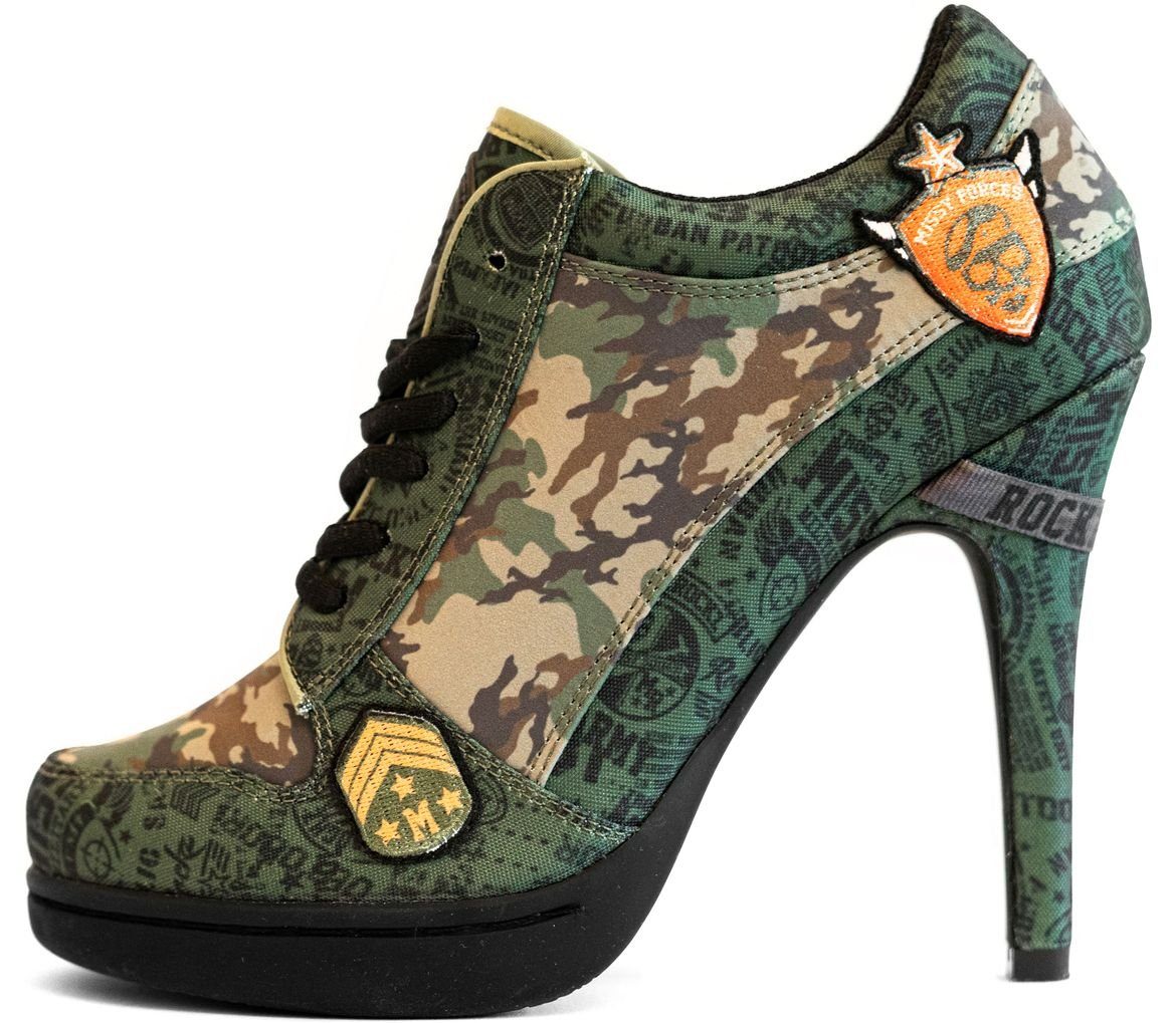 Missy Rockz ROCKZ ARMY camouflage / black High-Heel-Stiefelette Absatzhöhe: 8,5 cm