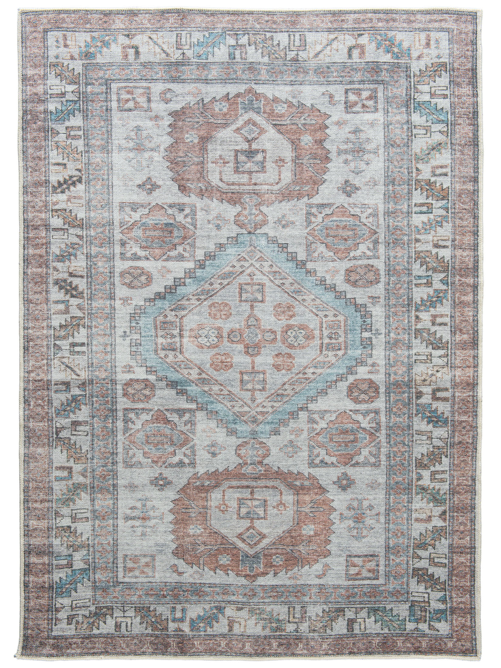 Jampur Vintage-Teppich, Blau