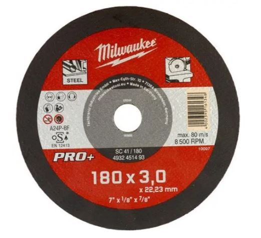 Milwaukee Zubehör 4932451493 Metalltrennscheibe SC41 180 x 3 mm PRO+