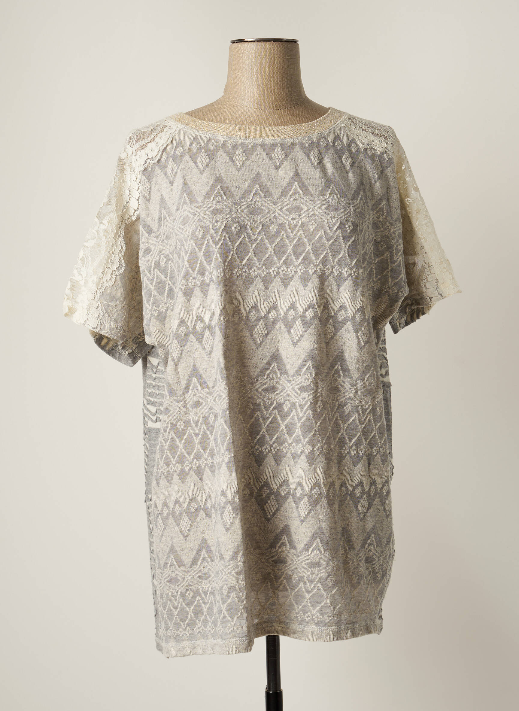 Cristina Gavioli Tuniquemanchecourte Femme couleur gris