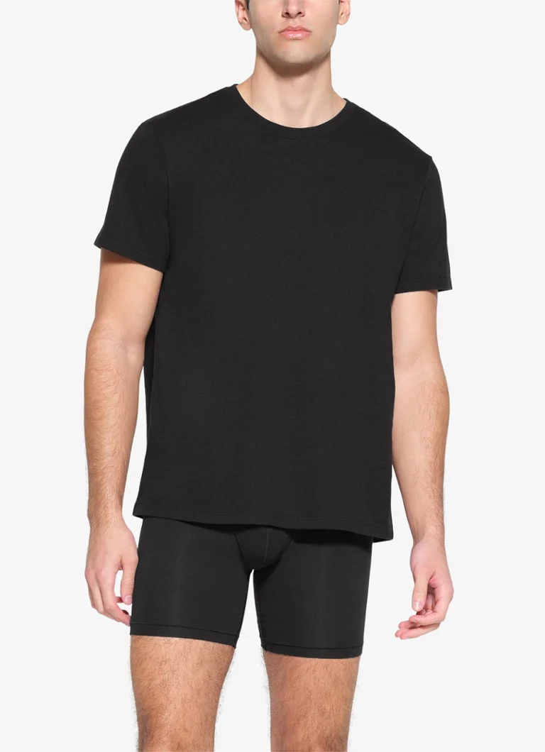 Camiseta de cuello redondo de algodón Skims