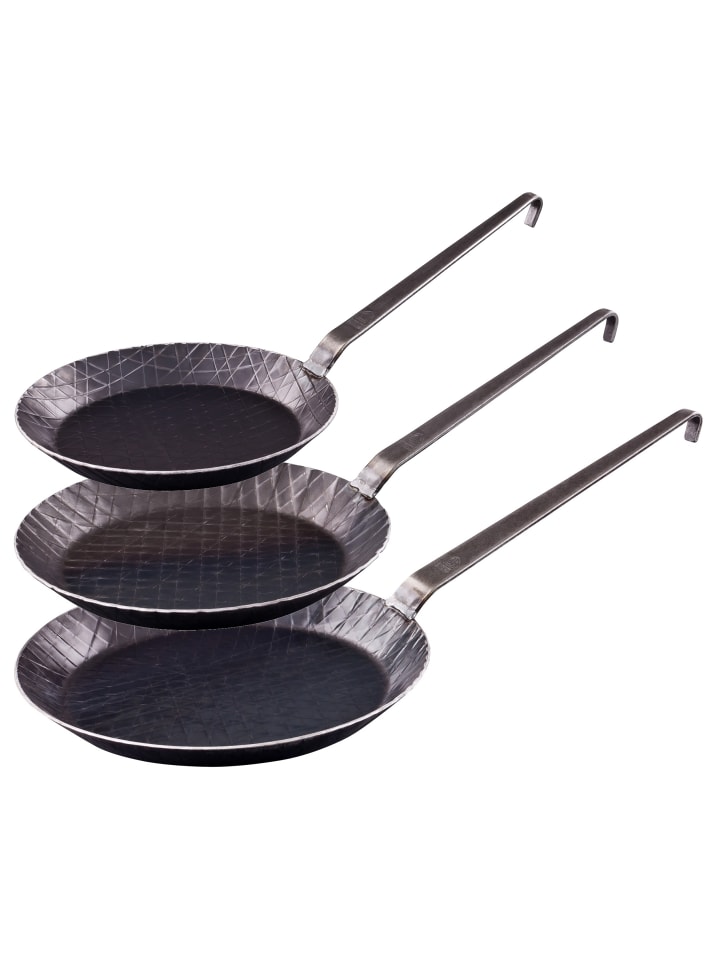 GRÄWE Hakenstiel Pfannenset IRON03 in schwarz günstig kaufen 24, 28, 32 cm