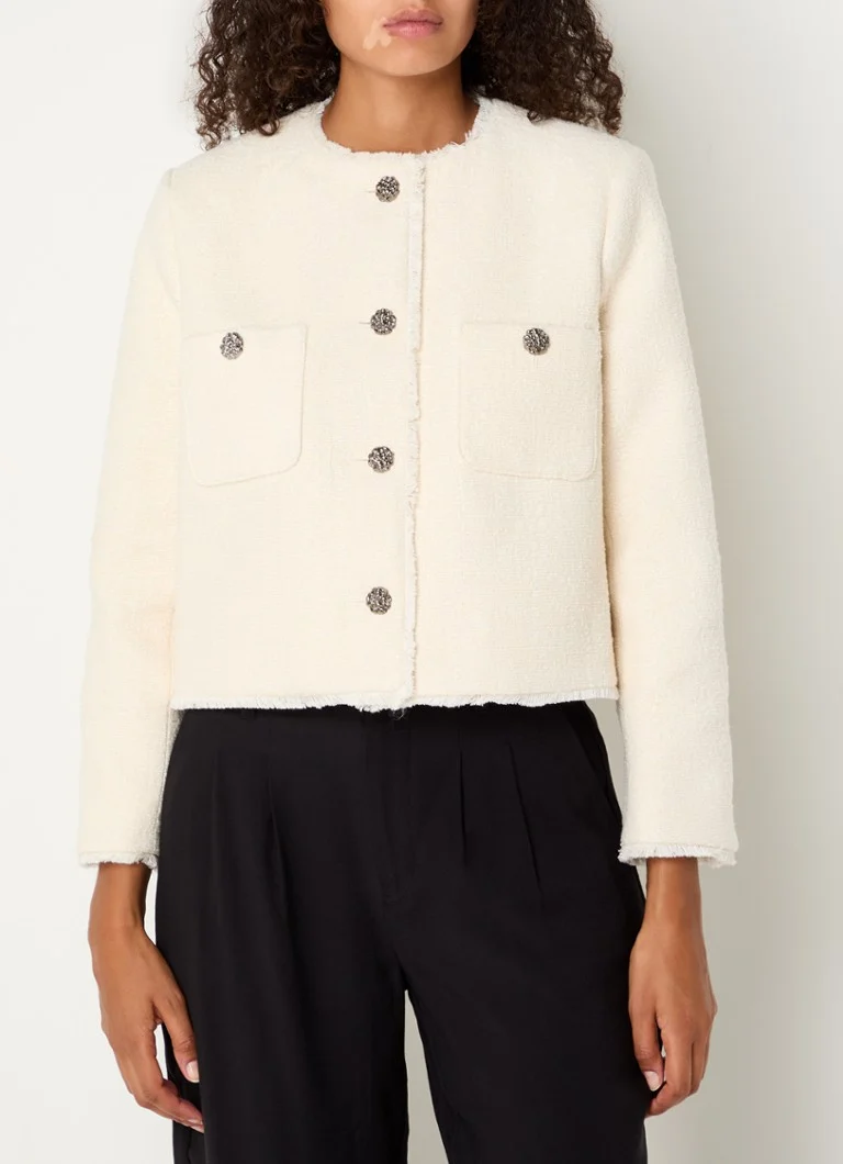 Chaqueta bouclé Mera con bolsillos en el pecho de ba&sh