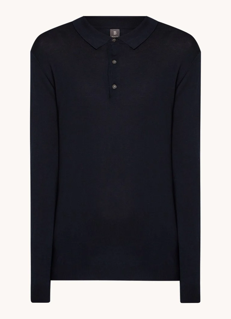 Tricou polo Boggi Milano confecționat din material tricotat fin, croială clasică, din lână.