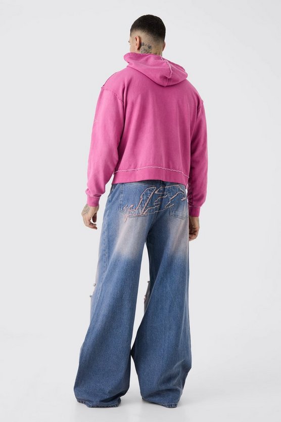 Tall lockere Jeans mit ausgefranstem Detail