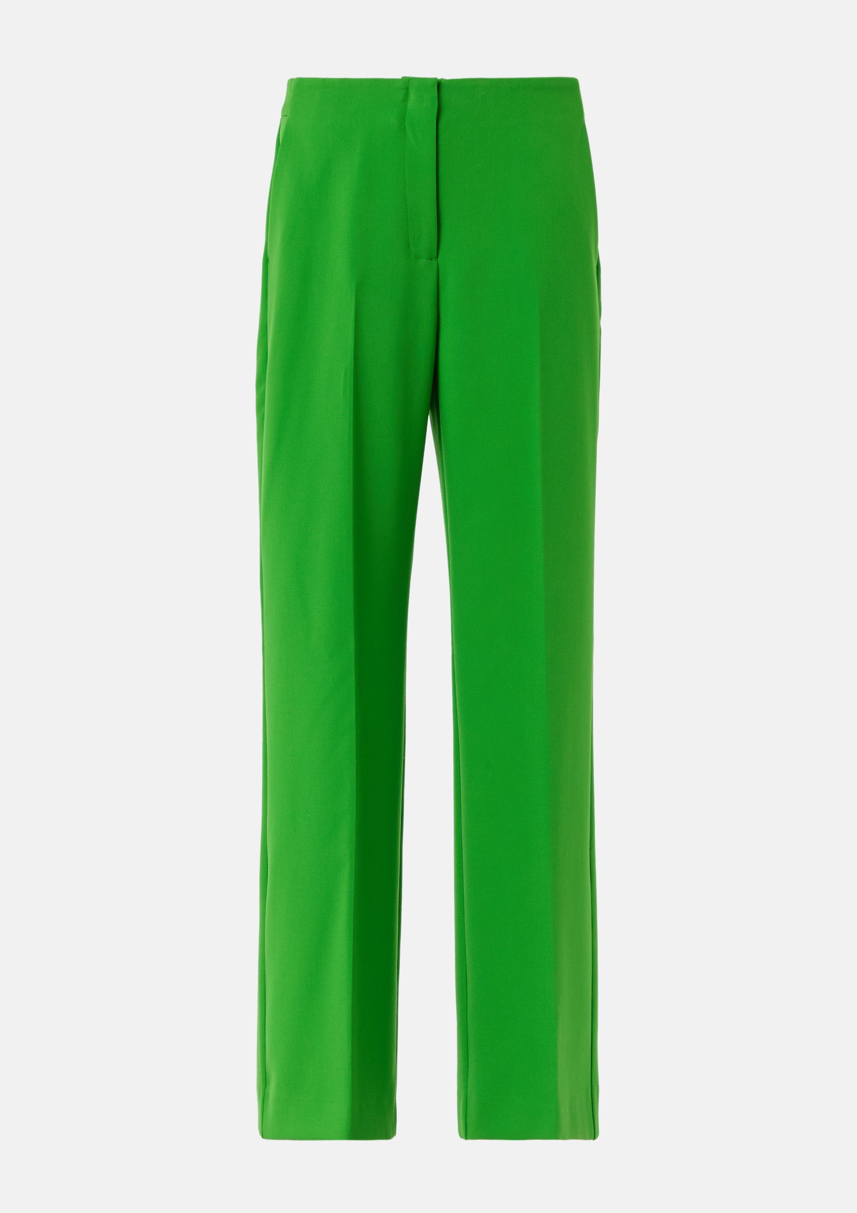 Marlenehose mit mittelhohem Bund - grün