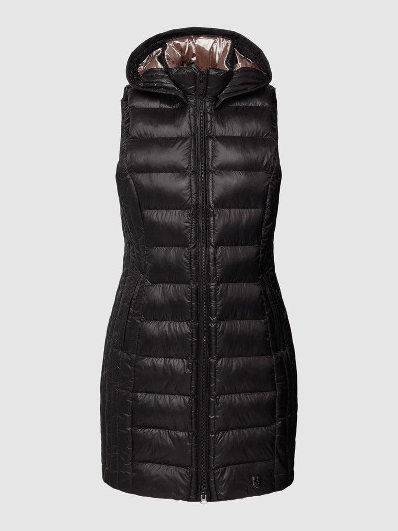 Steppweste mit Label-Detail Modell 'HIGHCLASS' in schwarz