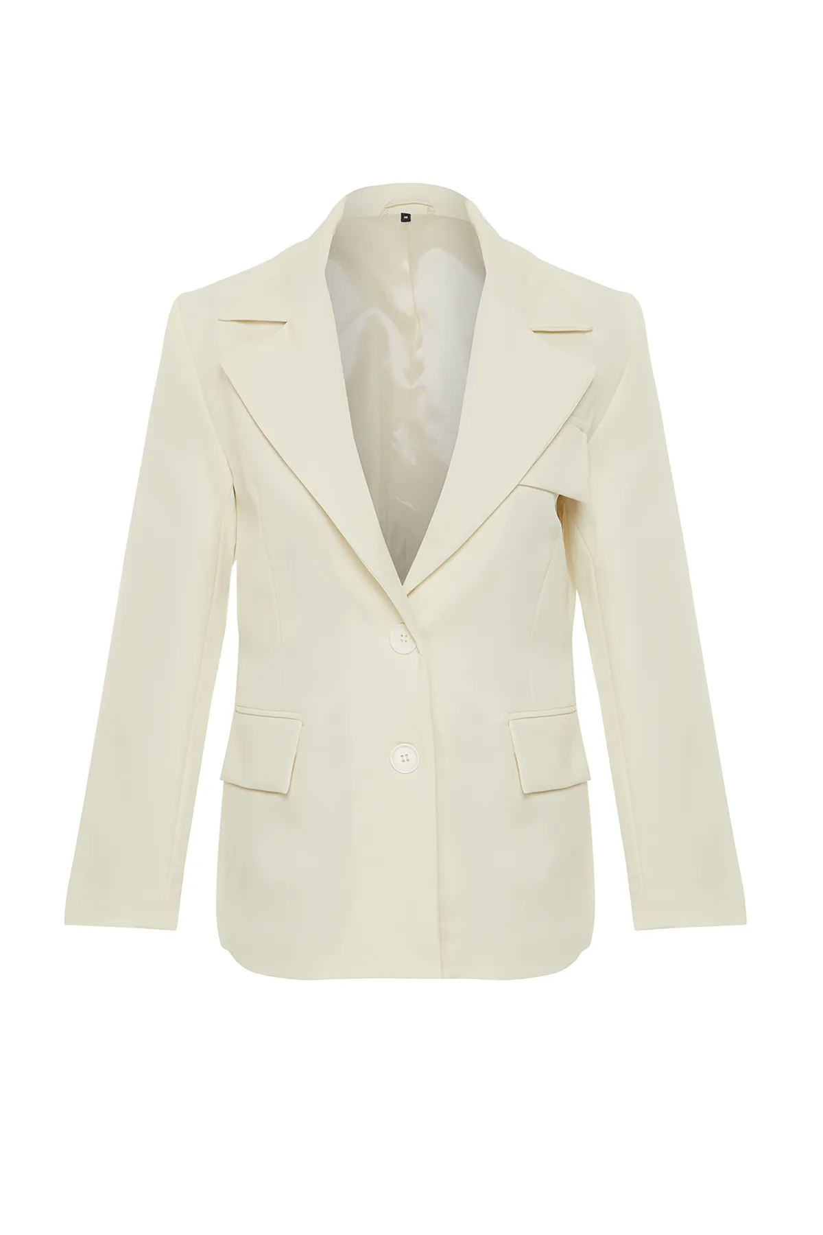 Trendyol Collection  Weiße, übergroße, gefütterte, gewebte Blazerjacke TWOSS22CE0077