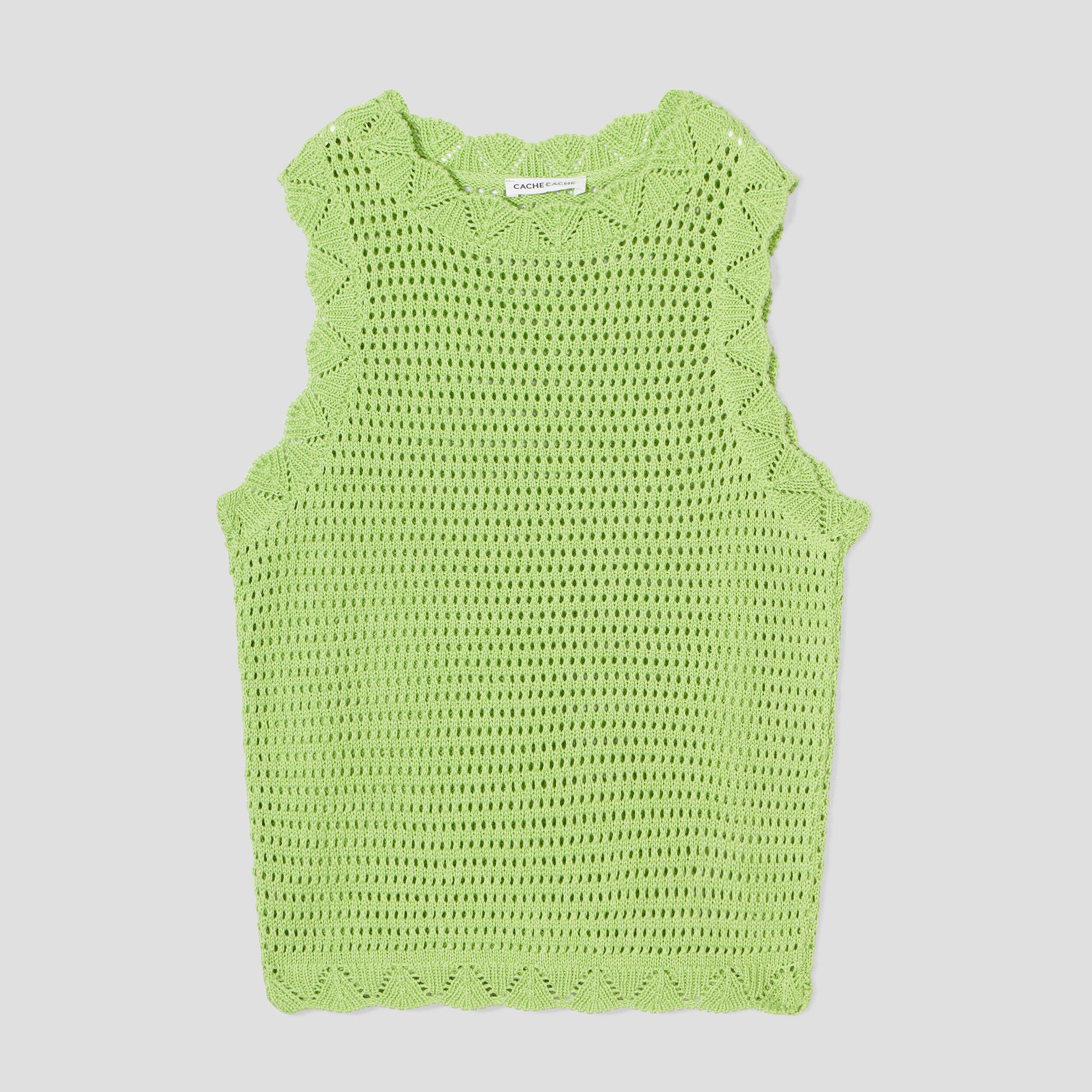 Débardeur aspect crochet vert femme | Cache Cache