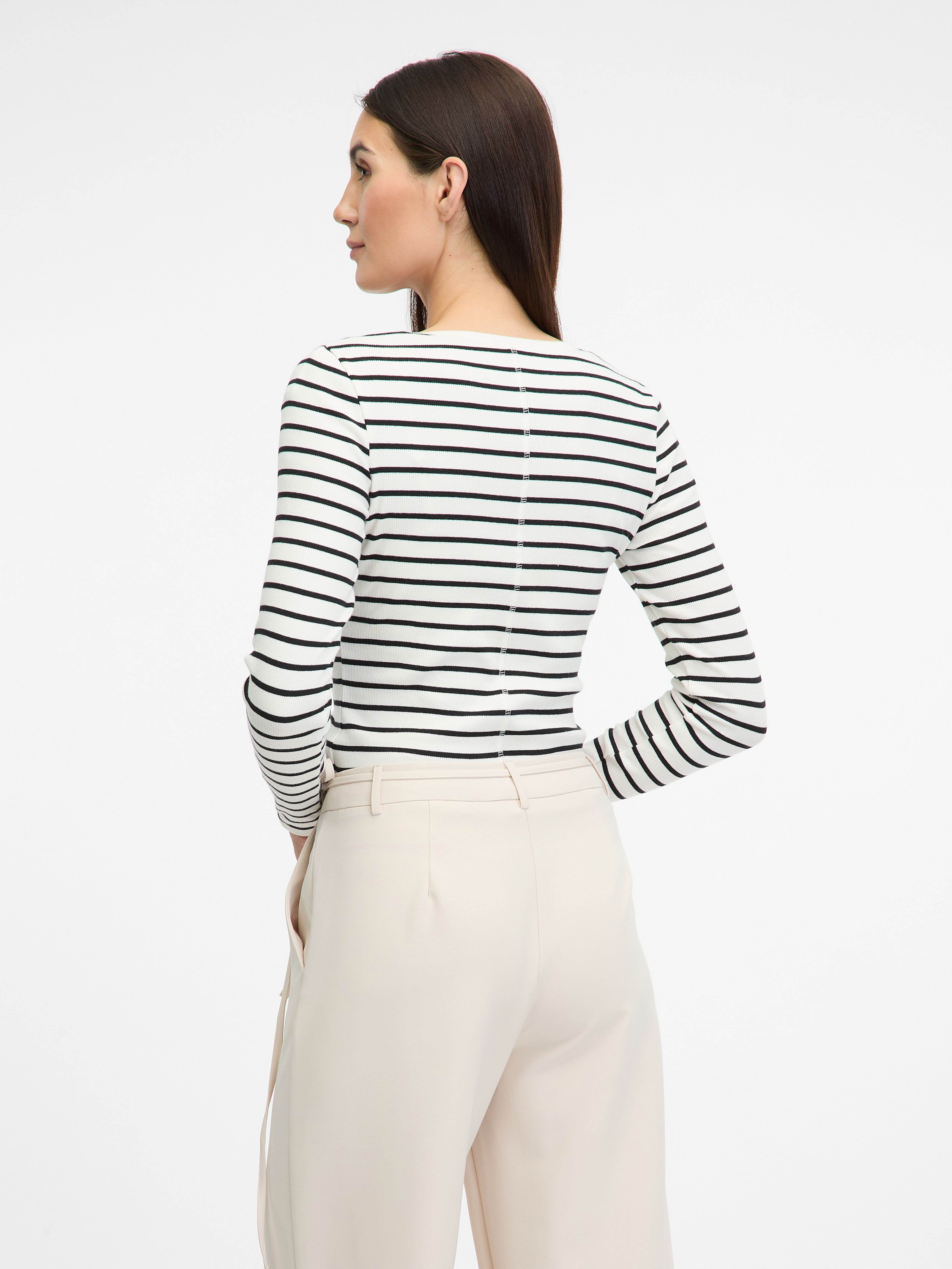 Cremefarbenes Damen-Langarm-T-Shirt ORSAY