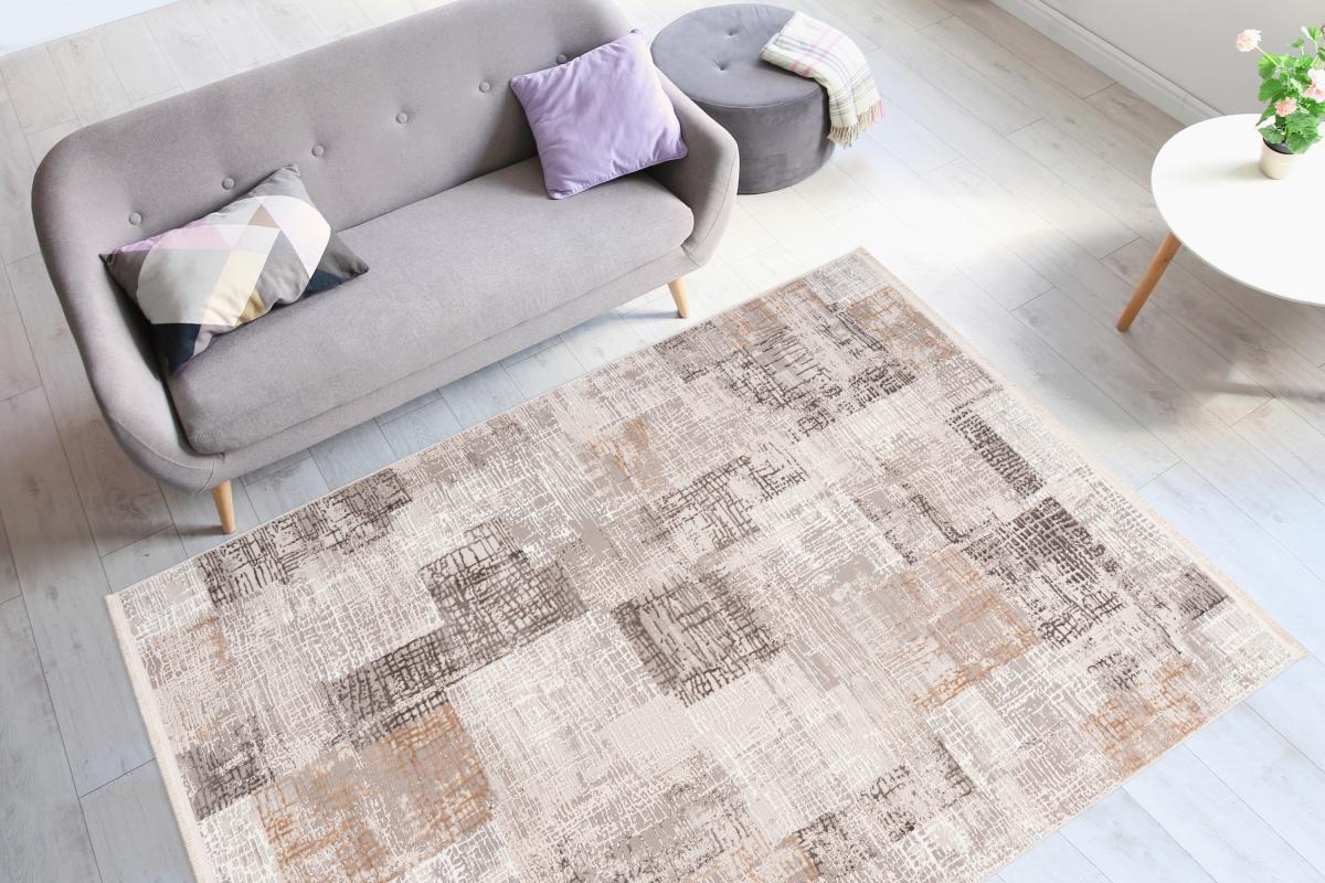megusta Fransenteppich Grau / Silber 80cm x 150cm