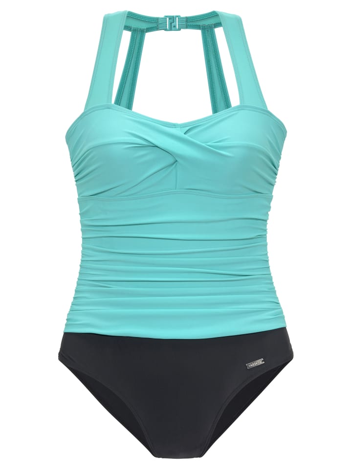 LASCANA Badeanzug in schwarz-mint günstig kaufen