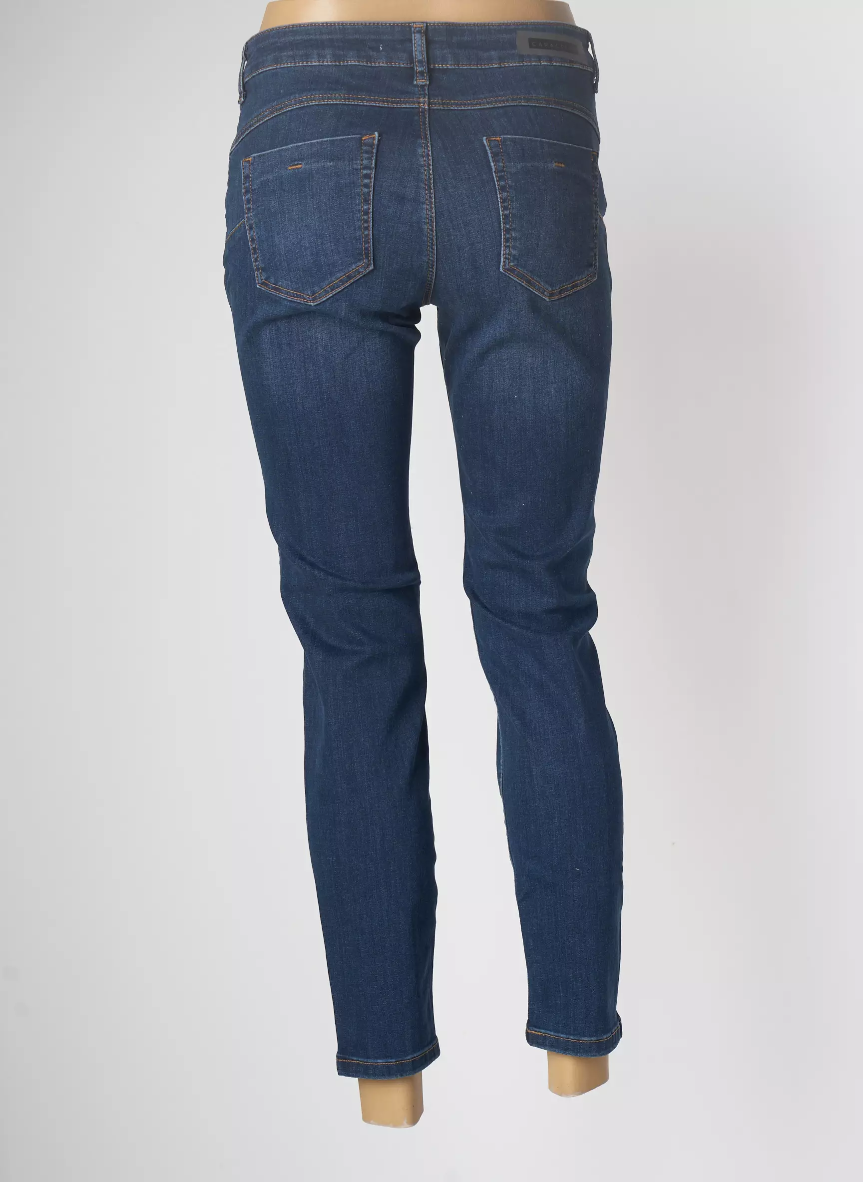 Caractere Jeans Coupe Slim Femme couleur bleu