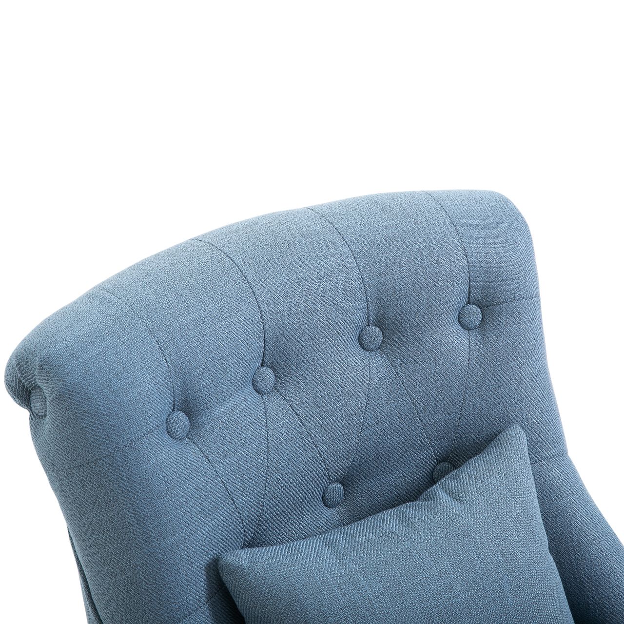 HOMCOM Relaxsessel mit Rückenkissen, Sessel, Fernsehsessel, Erhöhte Füße, Leinen, Blau, 52,5 x 69 x 77 cm