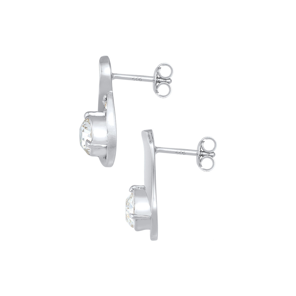 Elli Elli Boucles d'Oreilles Femme Motif de Chute Glamour avec Cristaux en Argent Ster Boucles d'oreilles