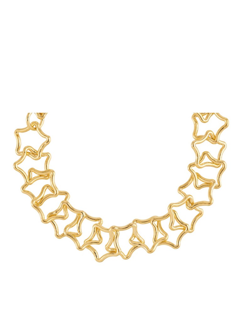 Anna + Nina  Linked Chuncky Stars armband verguld