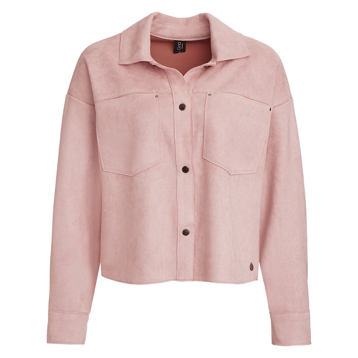 Damen Velours-Bluse mit Druckknopfleiste