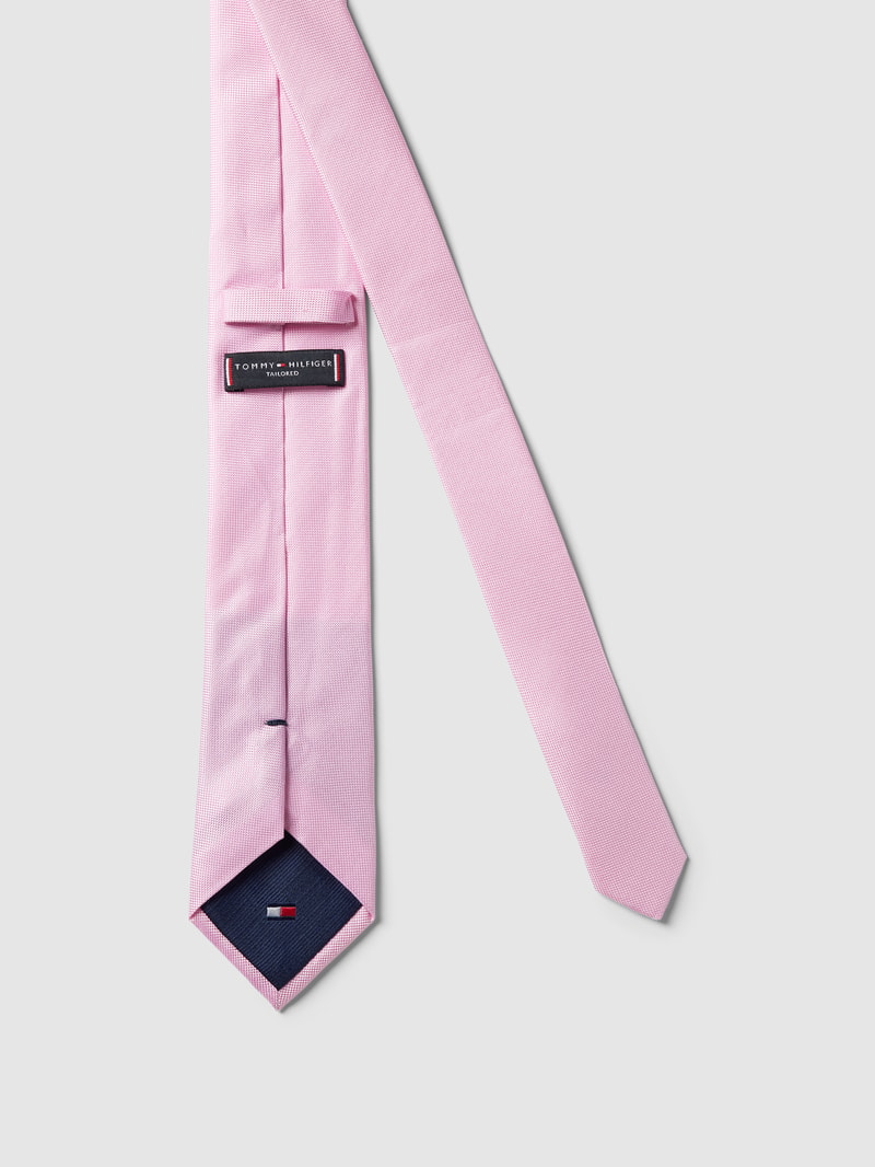 Seidenkrawatte mit feinem Webmuster Modell 'PLAIN WEAVE' in rosa